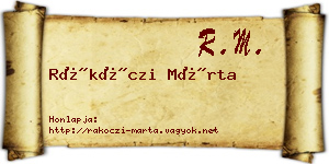 Rákóczi Márta névjegykártya