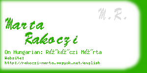 marta rakoczi business card